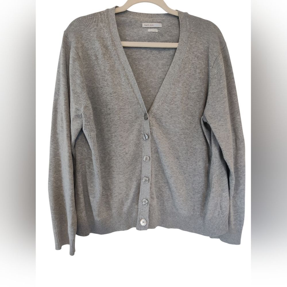 XL Van Heusen Gray Women's Cardigan 100% Cotton Cottagecore